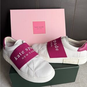 Kate Spade White and Pink Logo Sneakers